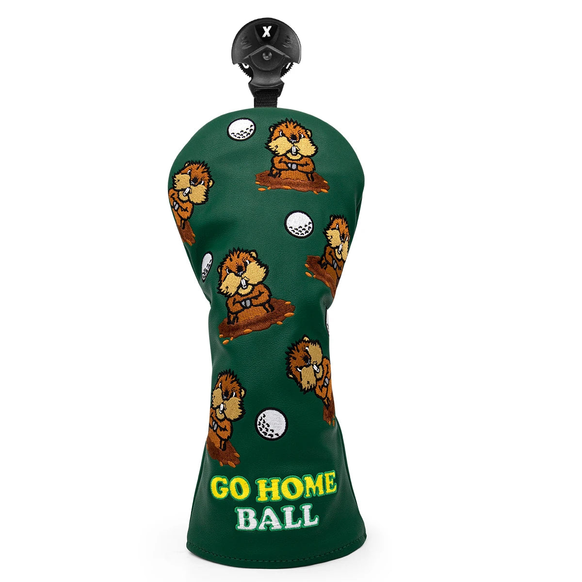 Groundhog Premium Embroidered Green Leather Golf Club Cover