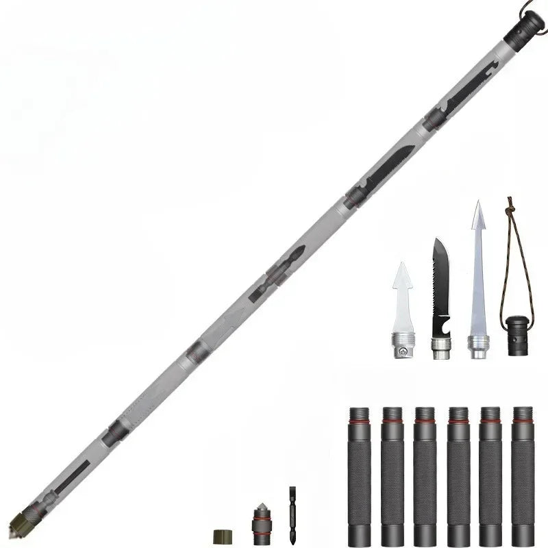 Foldable Aluminum Alloy Multi-Functional Hiking Stick