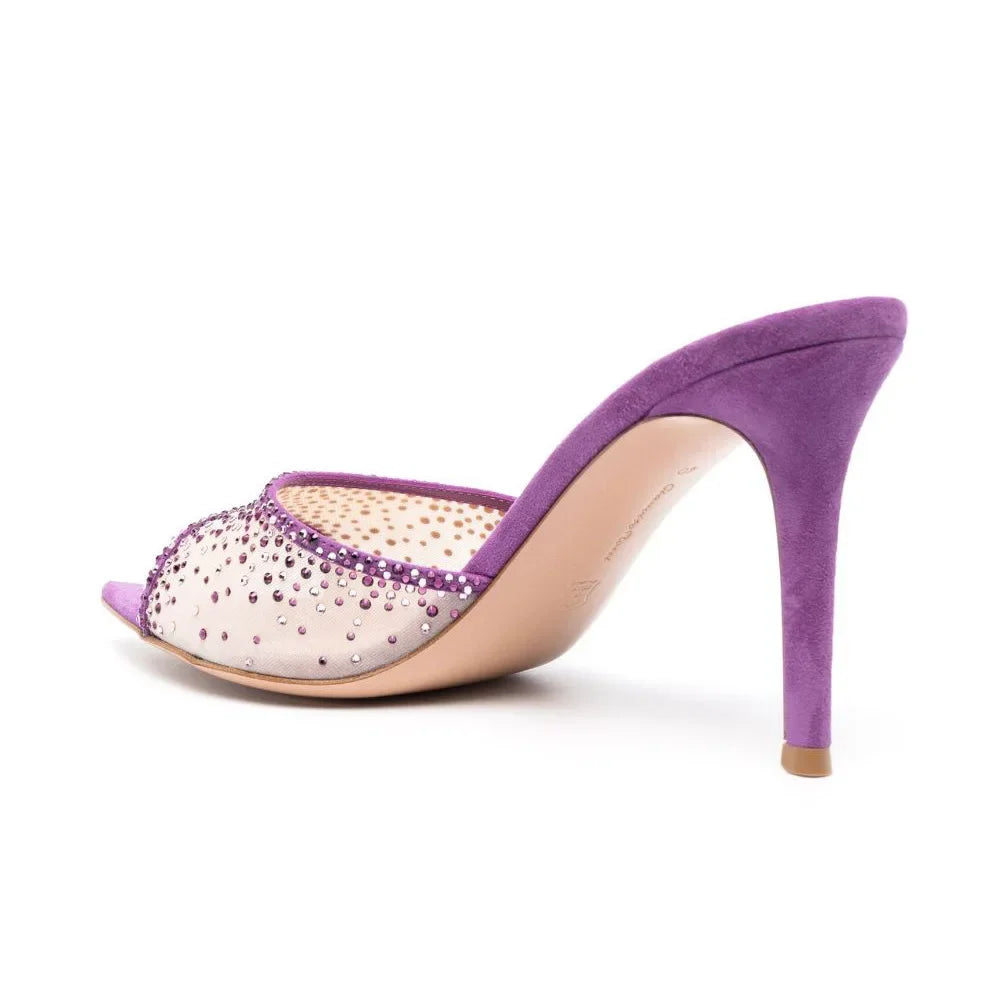 Women's Pointed Toe Rhinestone High Heel Sandals for Elegant Party