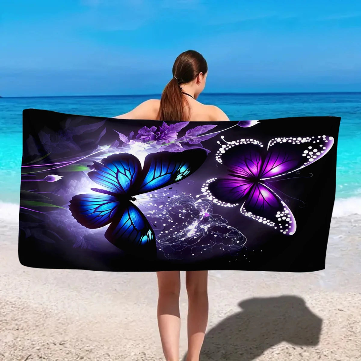 Khăn Tắm Bướm Boho Mancharo Hoa Văn Dân Tộc