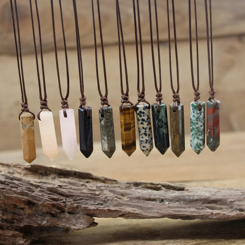 Hexagonal Natural Quartz Stone Necklace