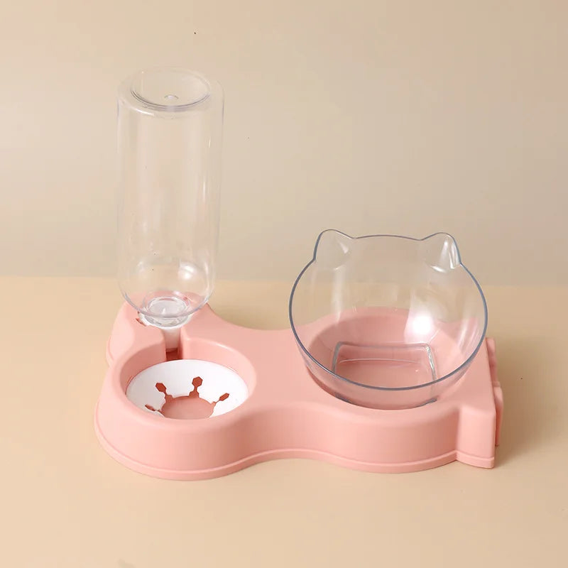 Pet dog and cat food bowl automatic feeder all-in-one dog and cat food bowl and drinking fountain drinking bowl - Daisan Mart