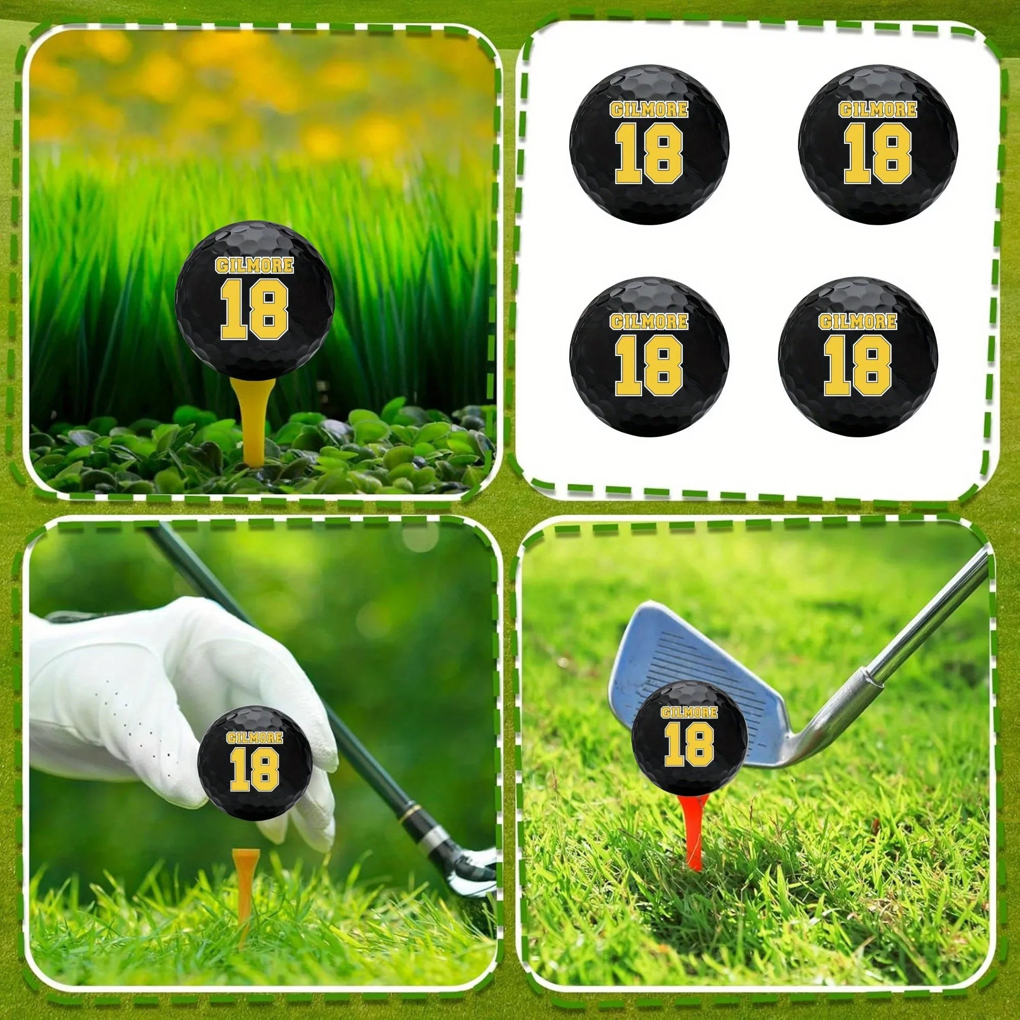 Set of 4 Funny Golf Balls - Unique Gift for Men