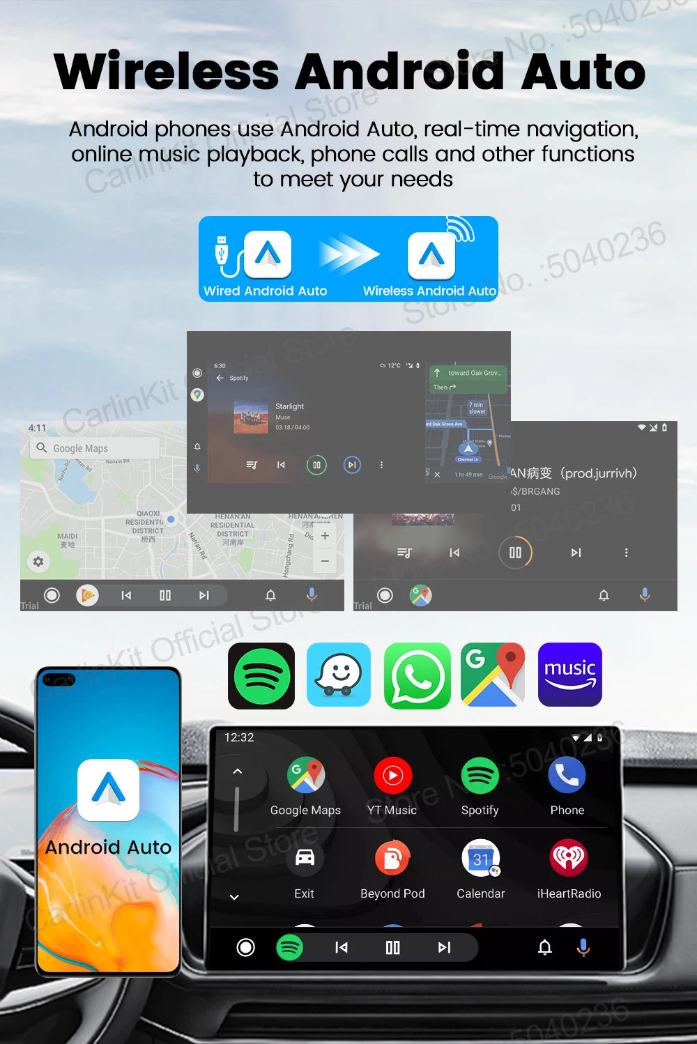 New CarlinKit 5.0 Mini Ultra3 Wireless Android Auto CarPlay 2-In-1 Wireless Adapter WIFI BLE Auto Connect Smart Mini Box For Car - Daisan Mart