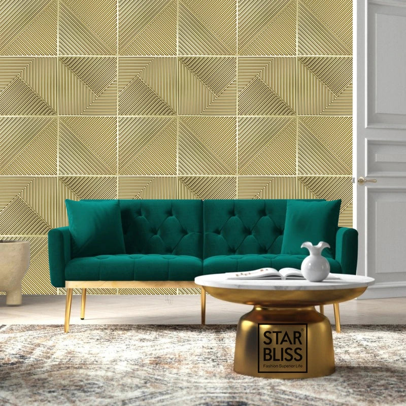 3D wall panel with golden wood grain, waterproof, 3m²