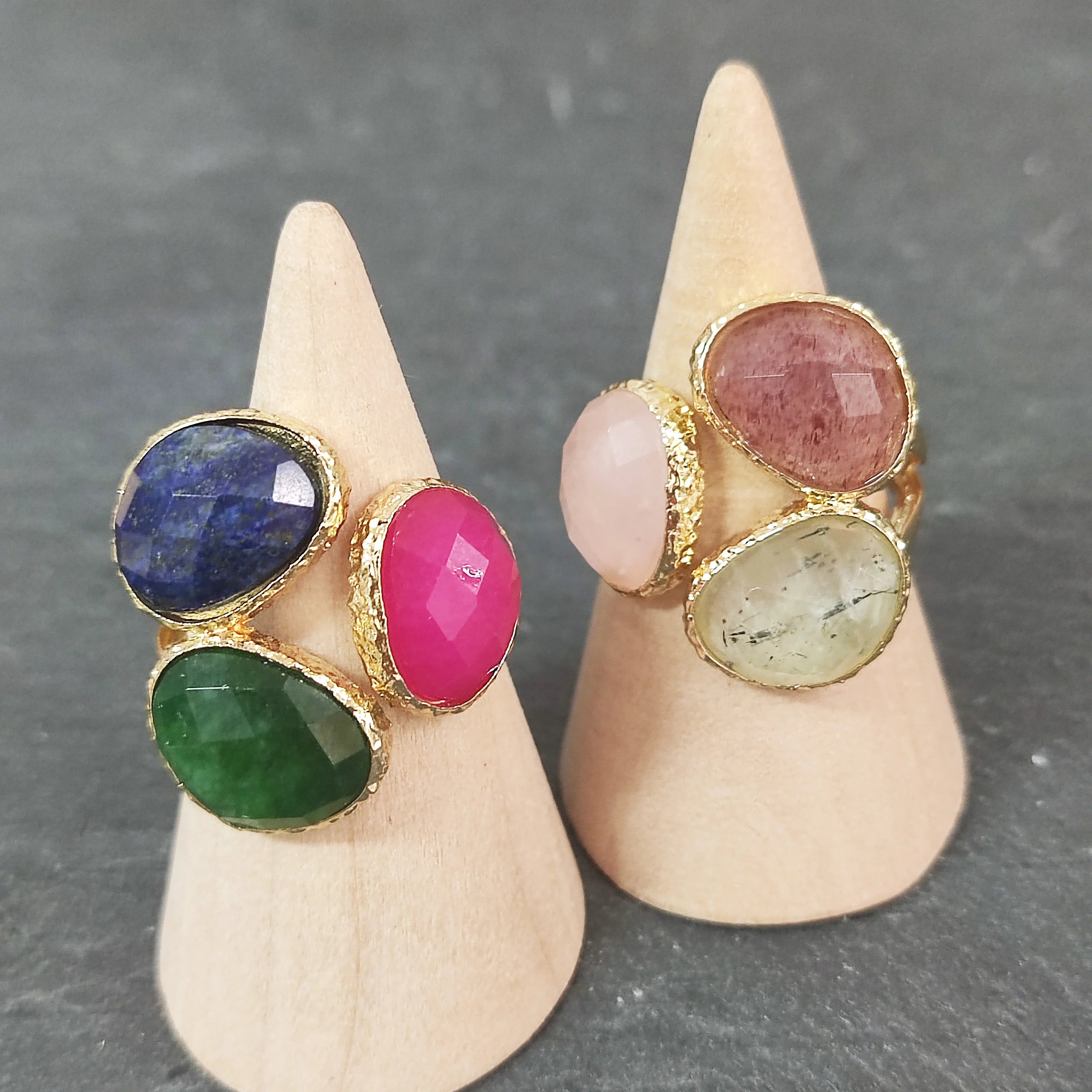Natural Stone Rings - Healing Crystal Jewelry Gifts