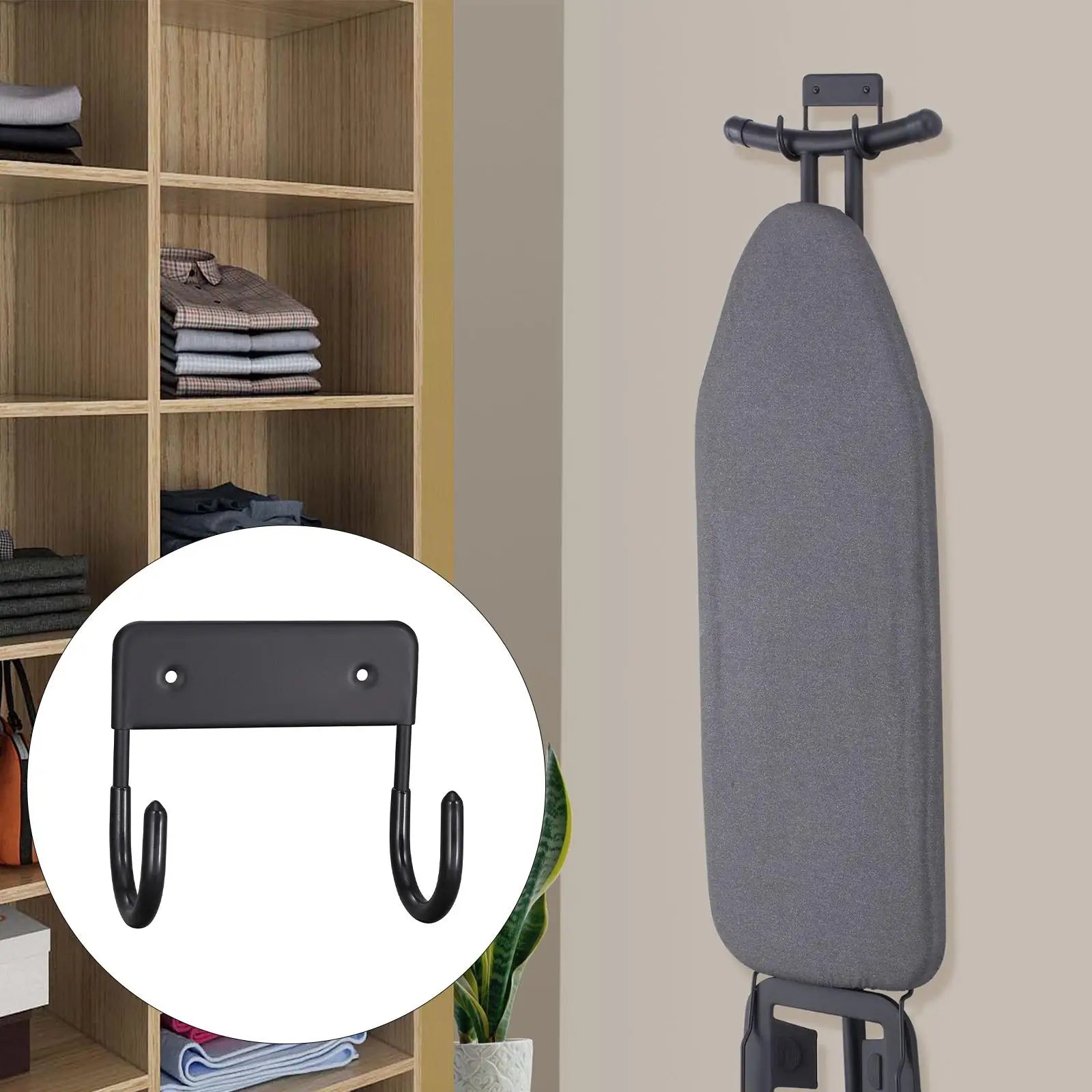 Iron Board Wall Rack Hanger Organizer Over Door Ironing Board Holder Ironing Hanger Ironing Board Holder for Rooms