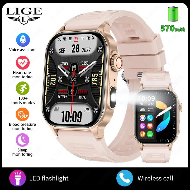 LIGE 2.01 Smart Watch Bluetooth Call Health