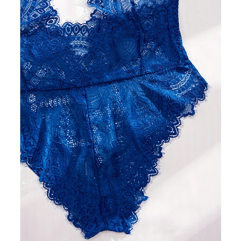 性感蕾絲女裝連身衣 2024新款 深V透視露背內衣 一體成型束身衣 熱辣服裝