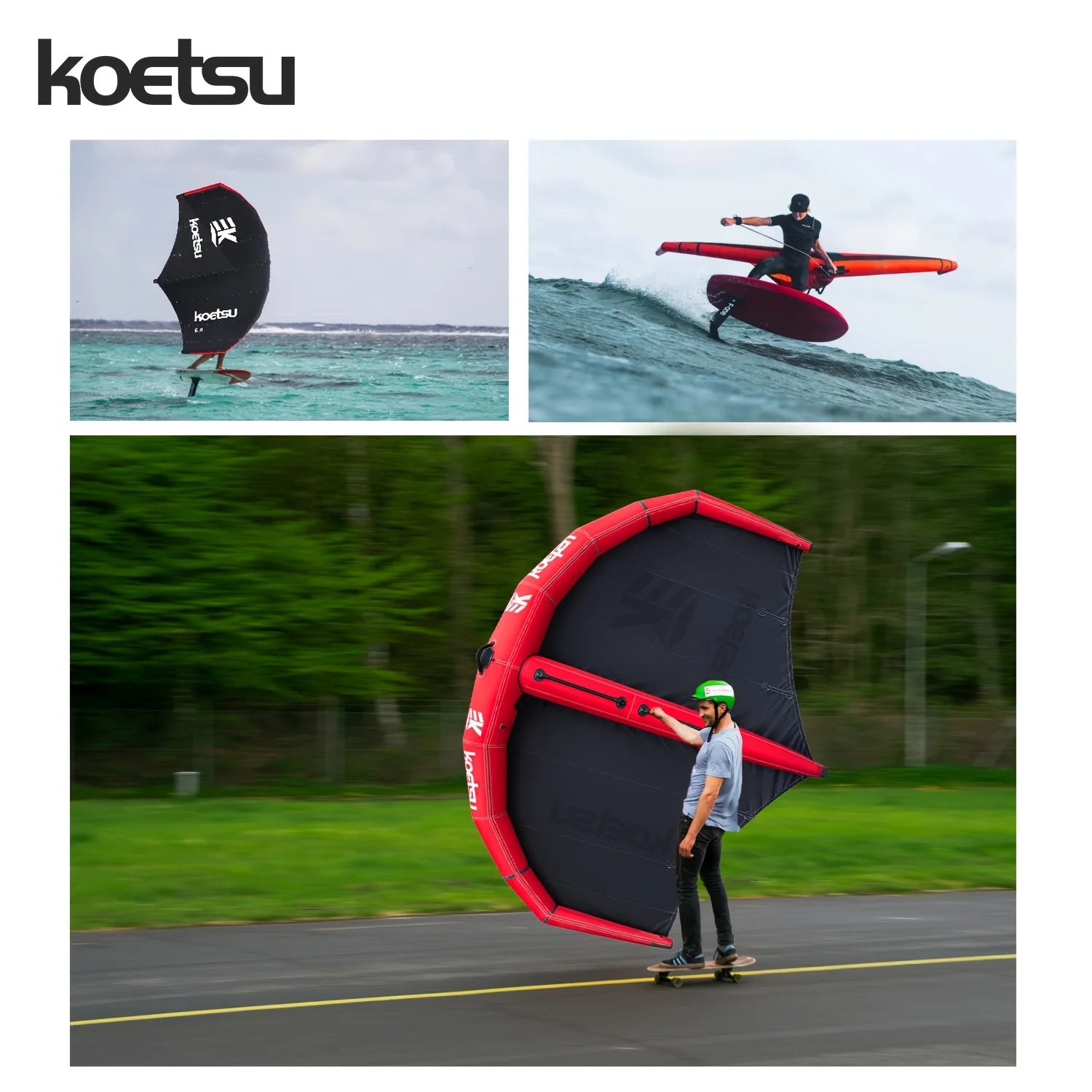 Windsurfing inflatable wing, 6 square meters of wind wing and hydrofoil board, suitable for water sports, kitesurfing, surfing