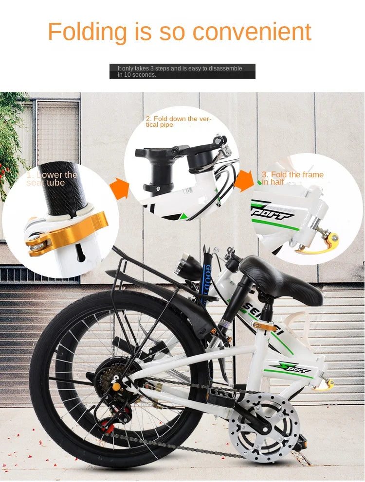 Xe Đạp Gấp 20 Inch Siêu Nhẹ Thể Thao Nam Nữ - Daisan Mart