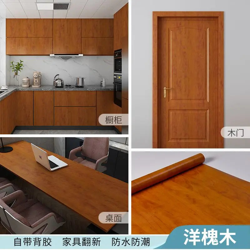 Giấy Dán Tường Vân Gỗ Chống Nước 10m Renovate Nội Thất