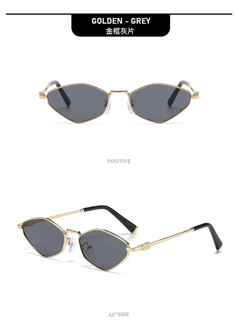 Kính Mát Kim Cương Vintage Hàn Quốc Khung Kim Loại