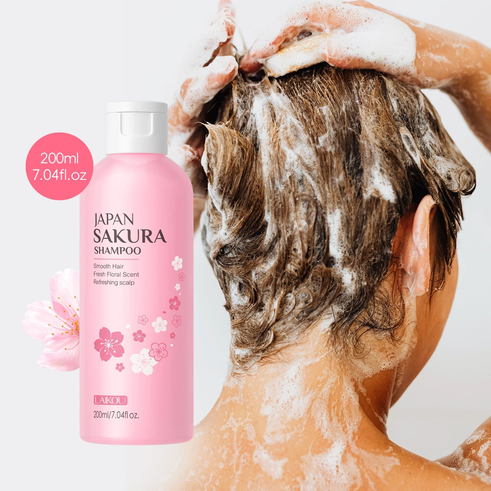 LAIKOU Sakura shampoo restores split ends and makes hair smooth
