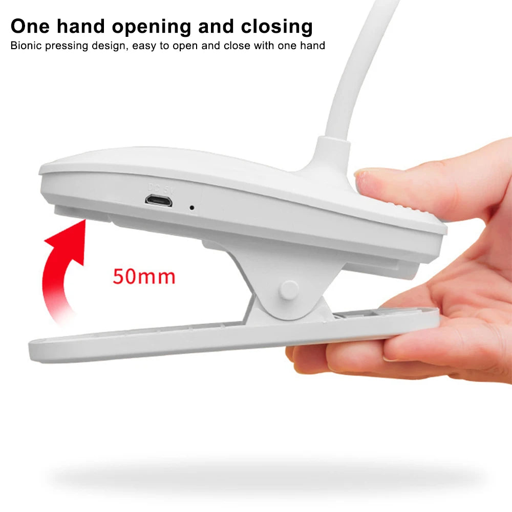 Đèn Bàn Linh Hoạt 360° USB Kẹp Học Tập Đa Năng