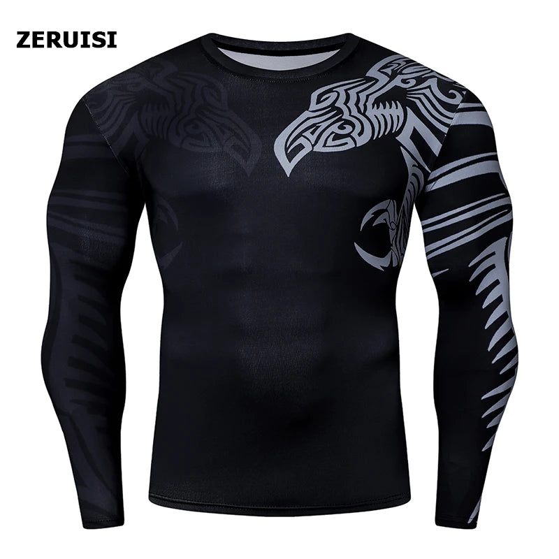 Men's Long Sleeve Bodycon Gym Sports T-Shirt