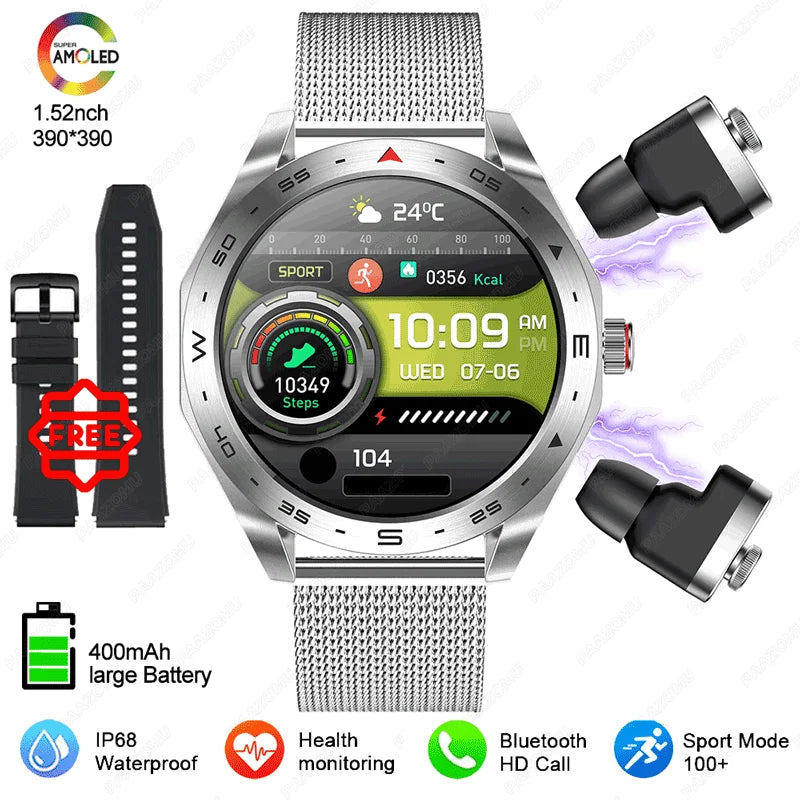 Đồng Hồ Thông Minh 2025 Kèm Tai Nghe TWS Chống Nước