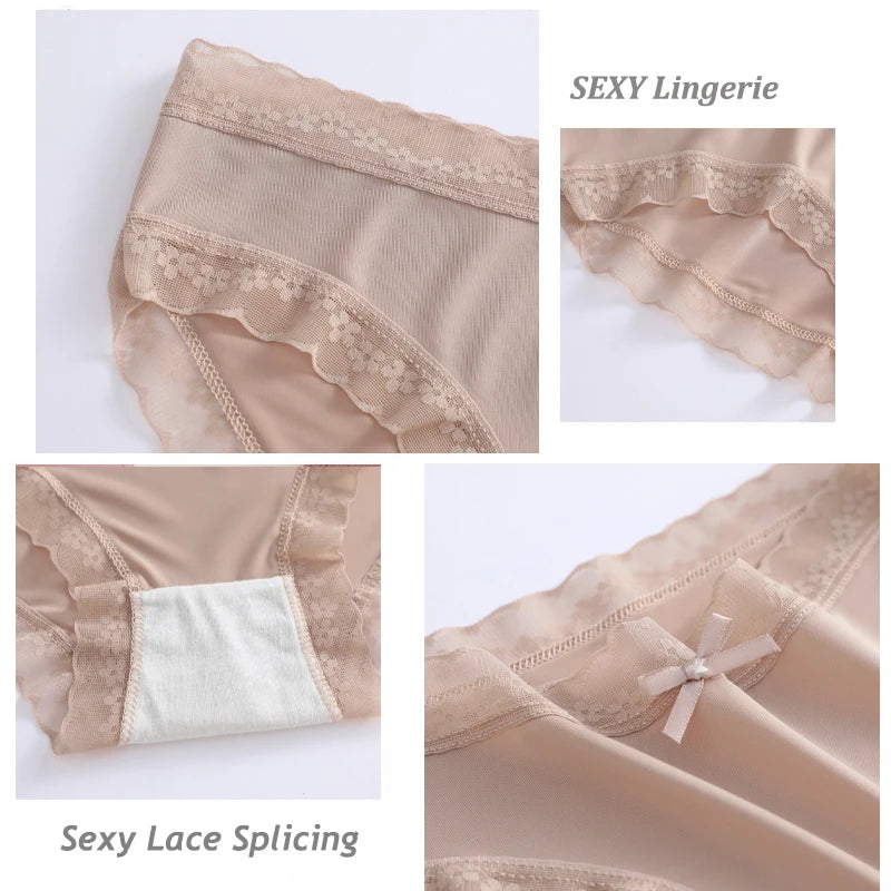 3 Pieces Women's Underwear, Thin, Cool, Sexy, Summer, Cold Silk