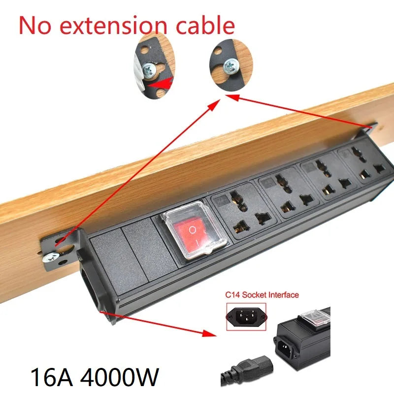 Ổ Điện PDU C14 Âm Bàn 10A Văn Phòng Đa Năng - Daisan Mart
