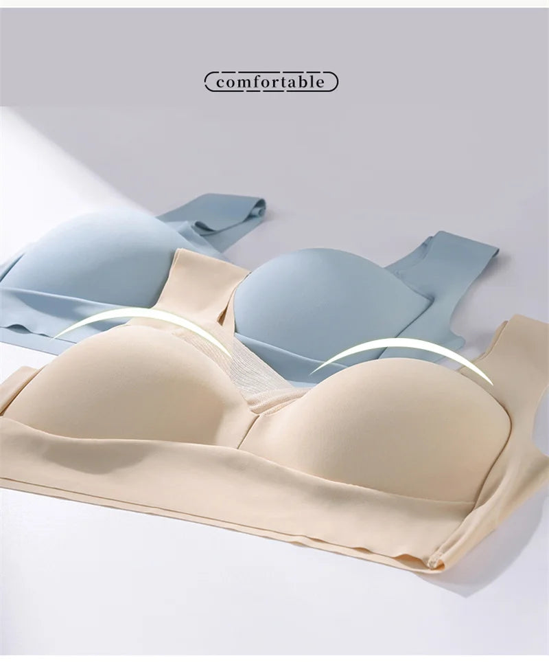 Áo Ngực Nữ Không Đường May Ren Đẩy Nâng Plus Size