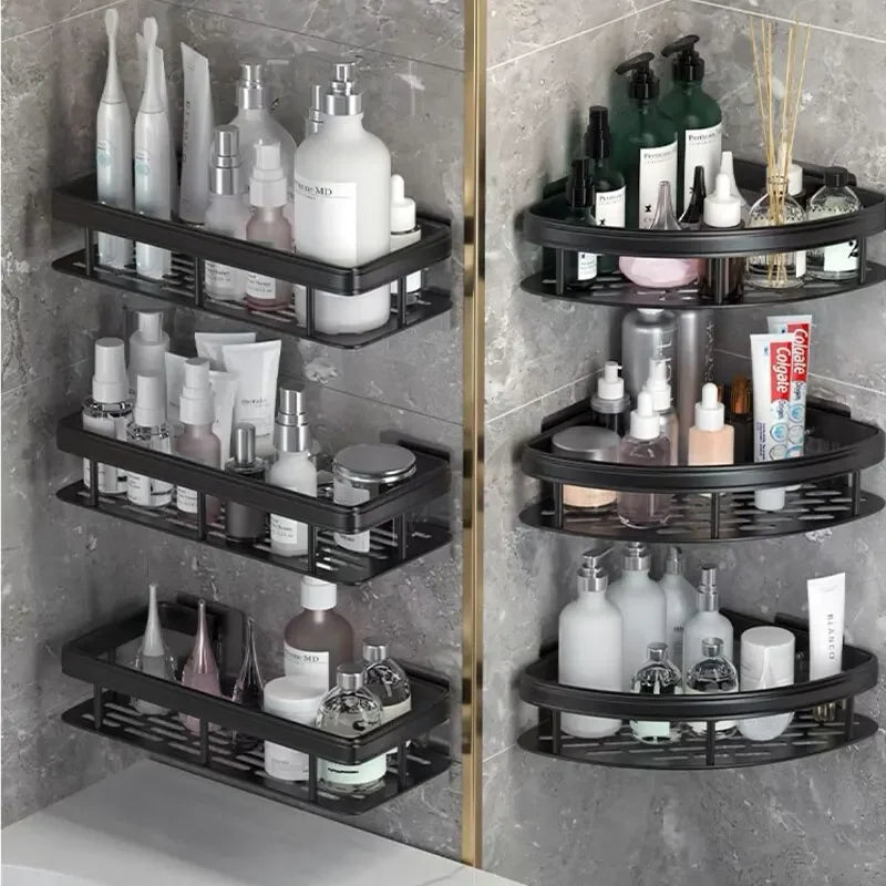 Bathroom Storage Rack, Bathroom Shelves, No-Drill Wall Mount Corner Shelf, Shower Storage Rack Holder - Daisan Mart