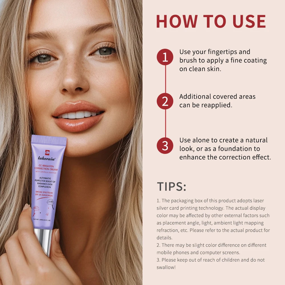 CC Cream Centella High Coverage Foundation Foundation Cream for Face Base Makeup Color Changing Liquid Foundation Korean Makeup