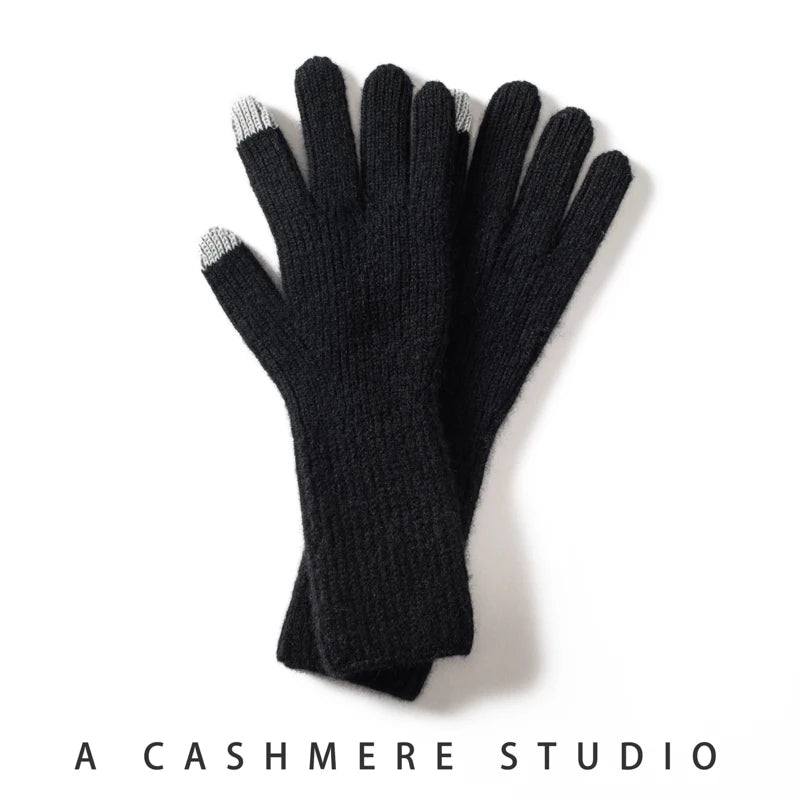 Găng Tay Nữ Len Cashmere Mềm Ấm, Cảm Ứng Mùa Đông - Daisan Mart