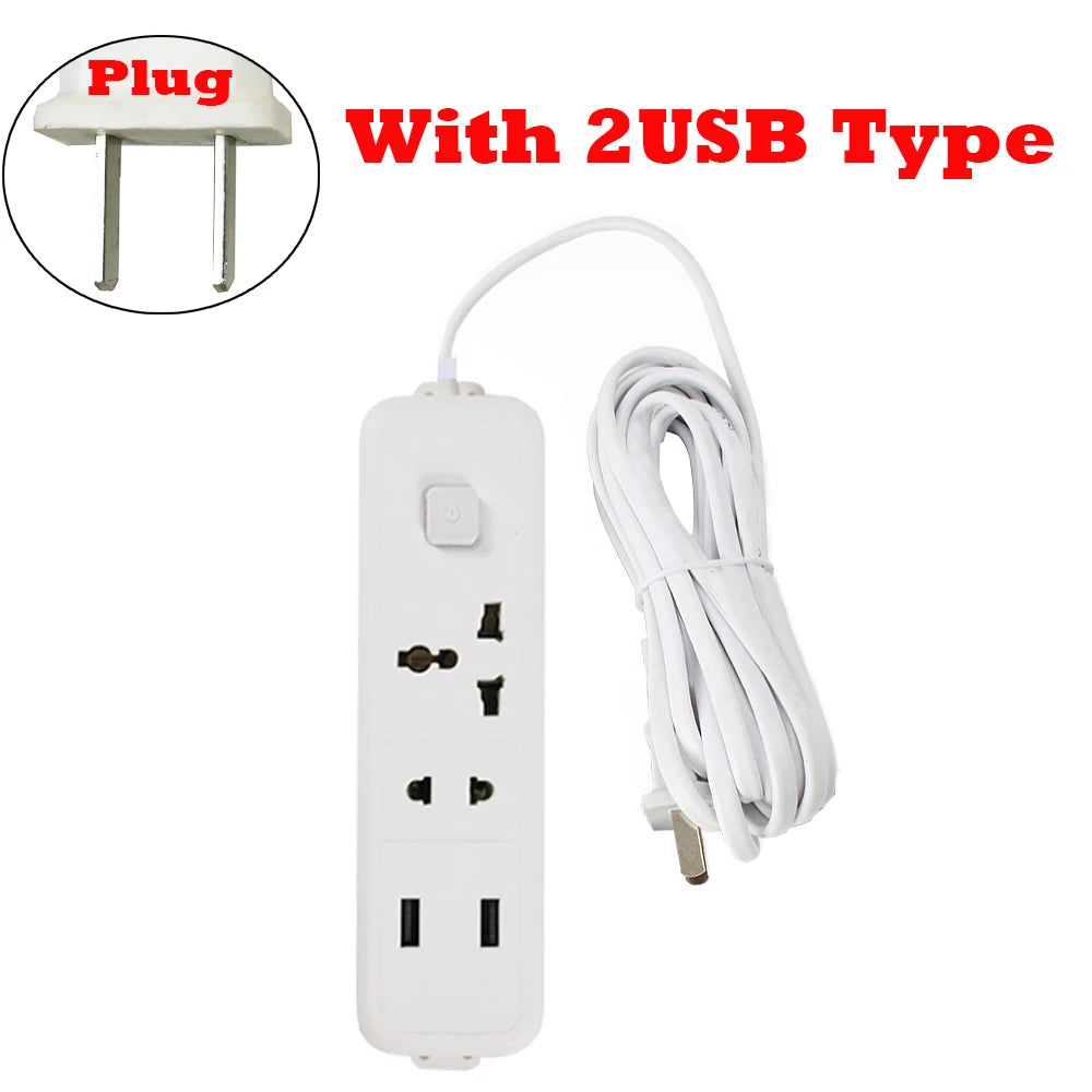 Ổ Cắm Đa Năng 3/4 Cổng USB EU/UK/US với Dây 2.5M