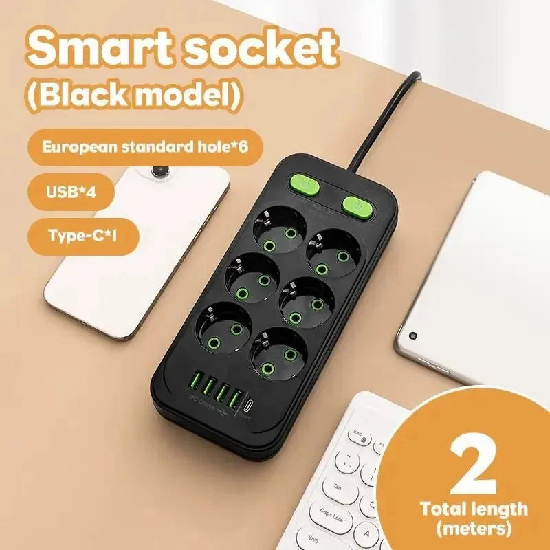 Ổ Cắm Thông Minh 6AC 2M Đa Năng Bảo Vệ Điện Nhà - Daisan Mart