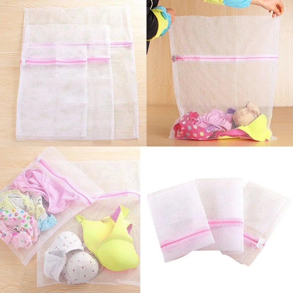 Washing Accessories 3 Sizes Zippered Laundry Zipper Fine and Coarse Net Clothes Protection Net Foldable Bra Underwear Socks