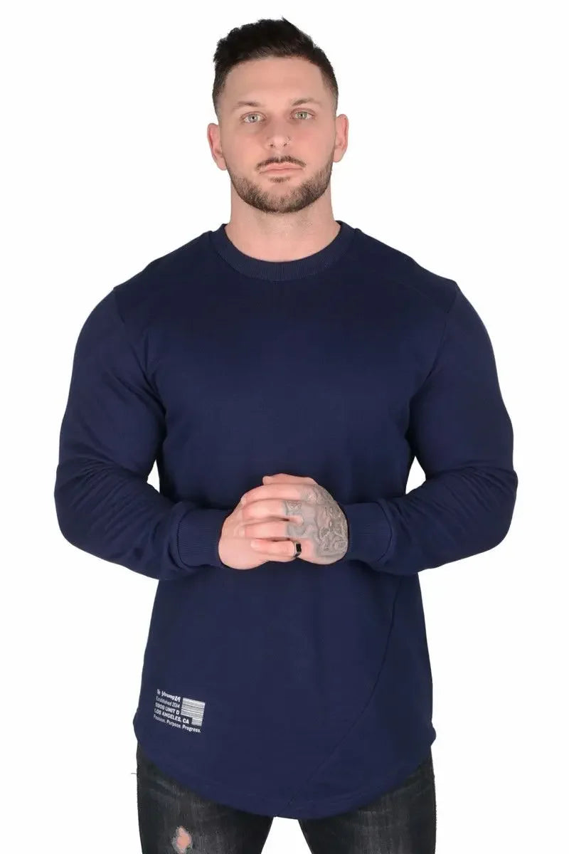 Men's Slim Fit Long Sleeve Gym T-Shirt Fashion 2025