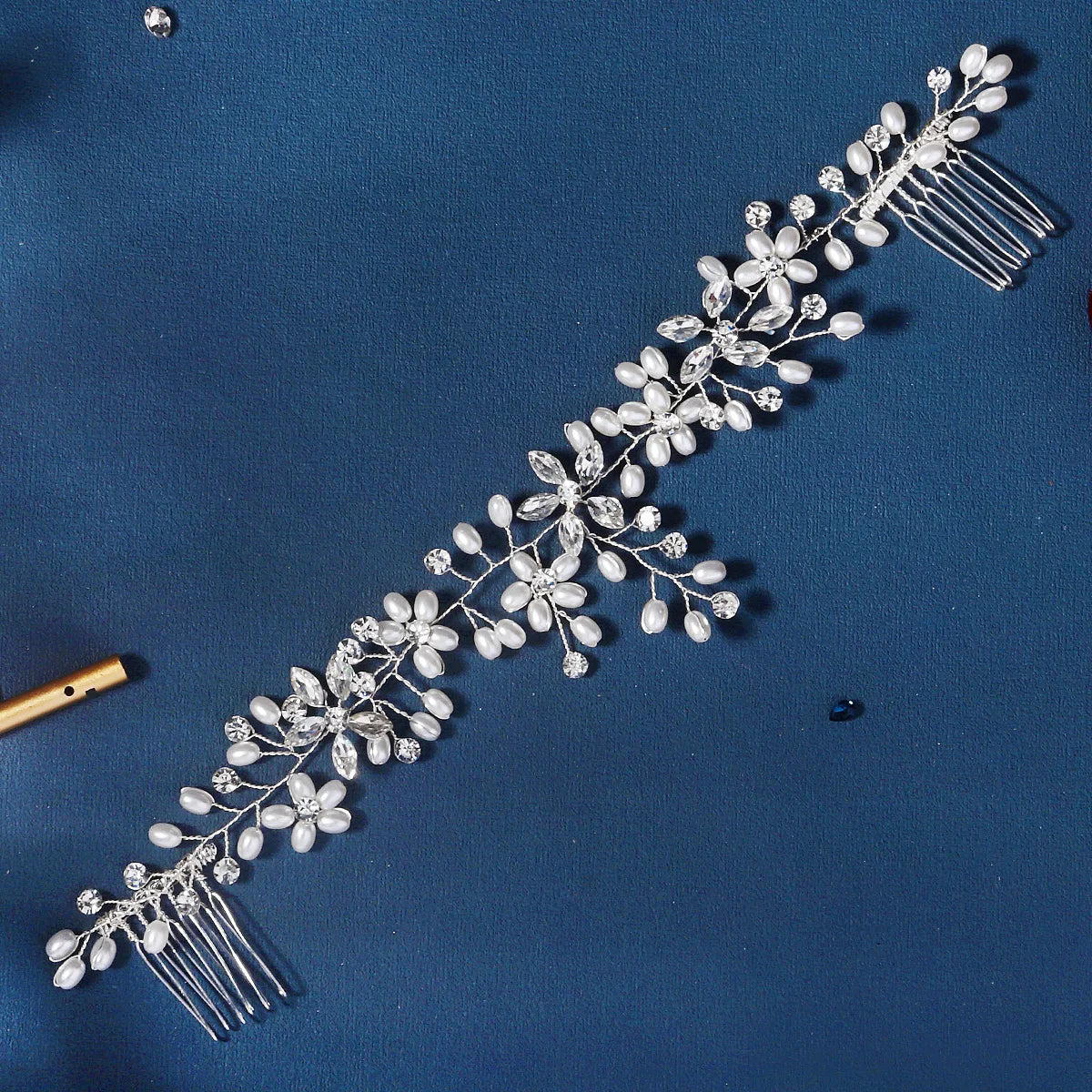 Băng Đô Hoa Ngọc Trai & Đá Lấp Lánh Dự Tiệc