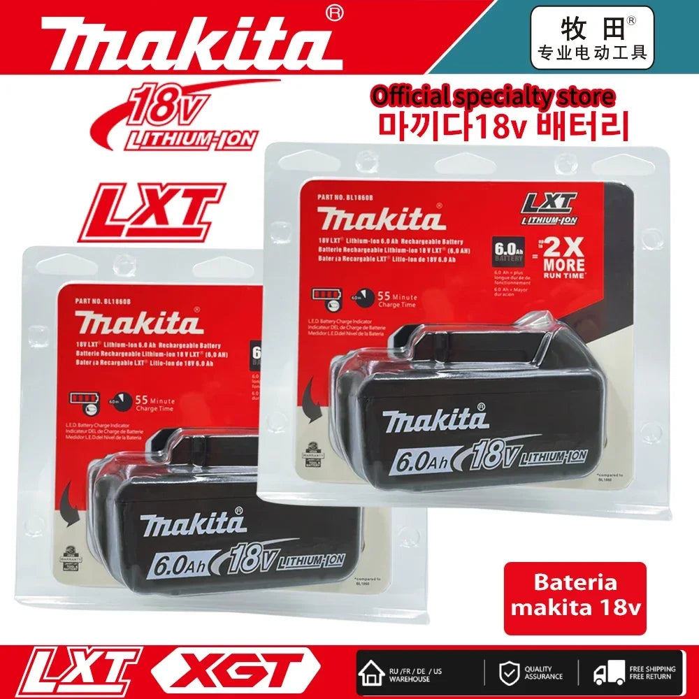 Original 100% Makita 6Ah is used for replacing lithium battery with 18V battery BL1840BL1830b BL1850BL1860BL1815.