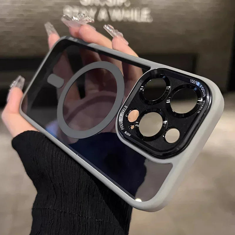 Luxury Magnetic Metal Lens Bumper Protection Case For iPhone 17 Air 16 15 14 13 12 11 Pro Max Plus Wireless Charge Hard Cover - Daisan Mart