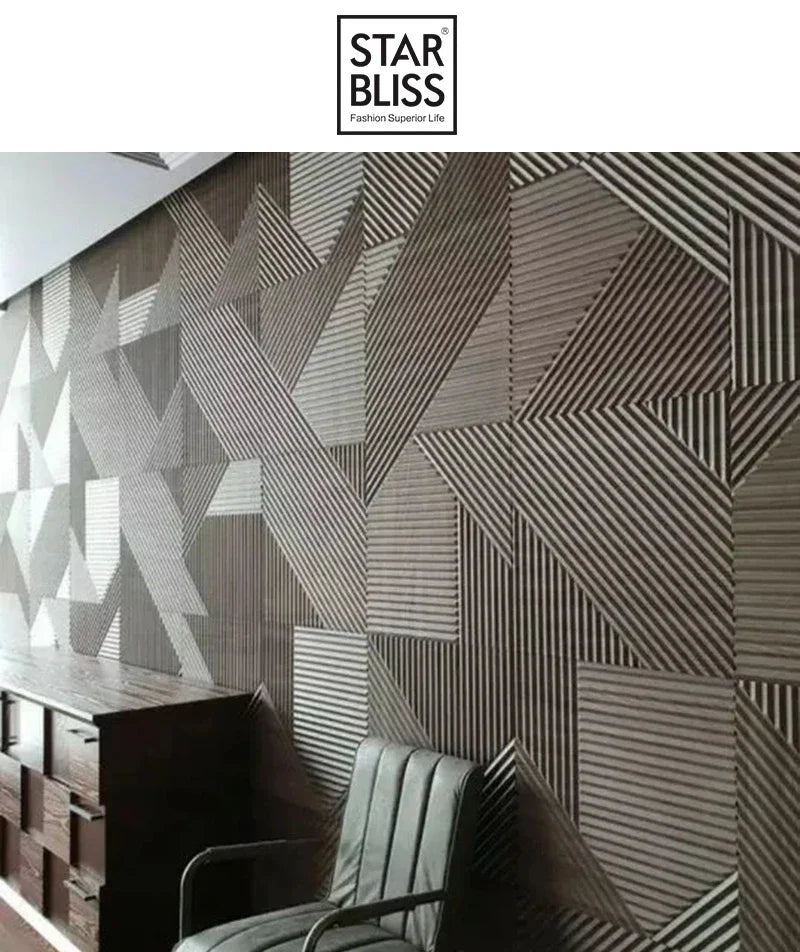 3D wall panel with glossy gold wood grain, waterproof