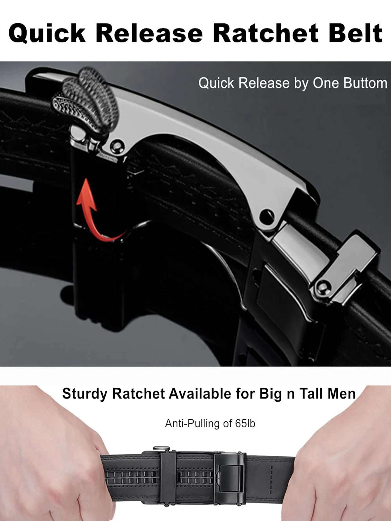 High quality men's leather belt - Automatic adjustment black/brown