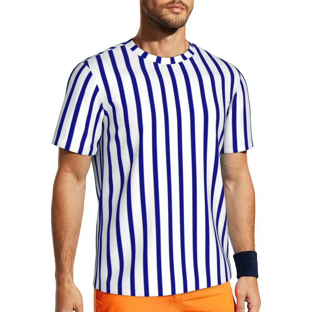 Stylish Mondrian Striped Men's Gym T-Shirt
