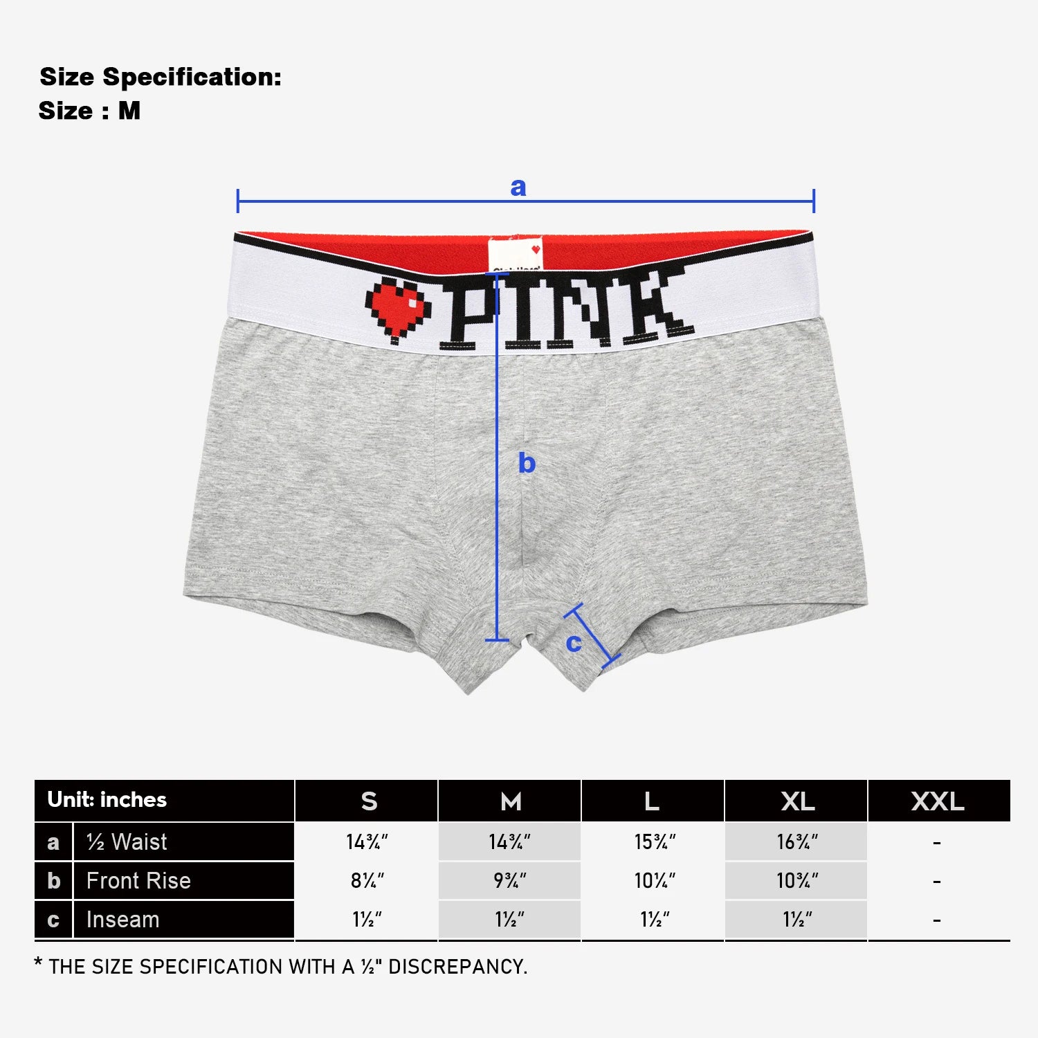 PINKHERO Men's Boxer Briefs with 5cm Wide Comfort Waistband - Soft Cotton Underwear, Premium Elastic Support &amp; Breathable Design