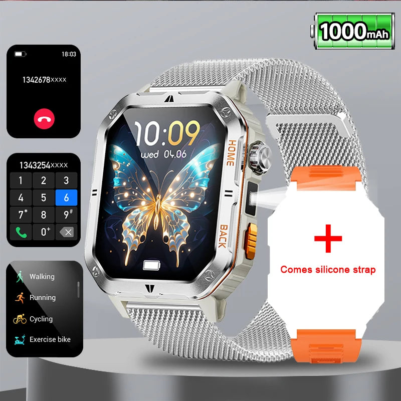 New GPS Smart Watch 2.01"inch Ultra HD Display Built-in GPS Compass Make/Receive Phone Calls 1000mAh Battery Braceletes Original