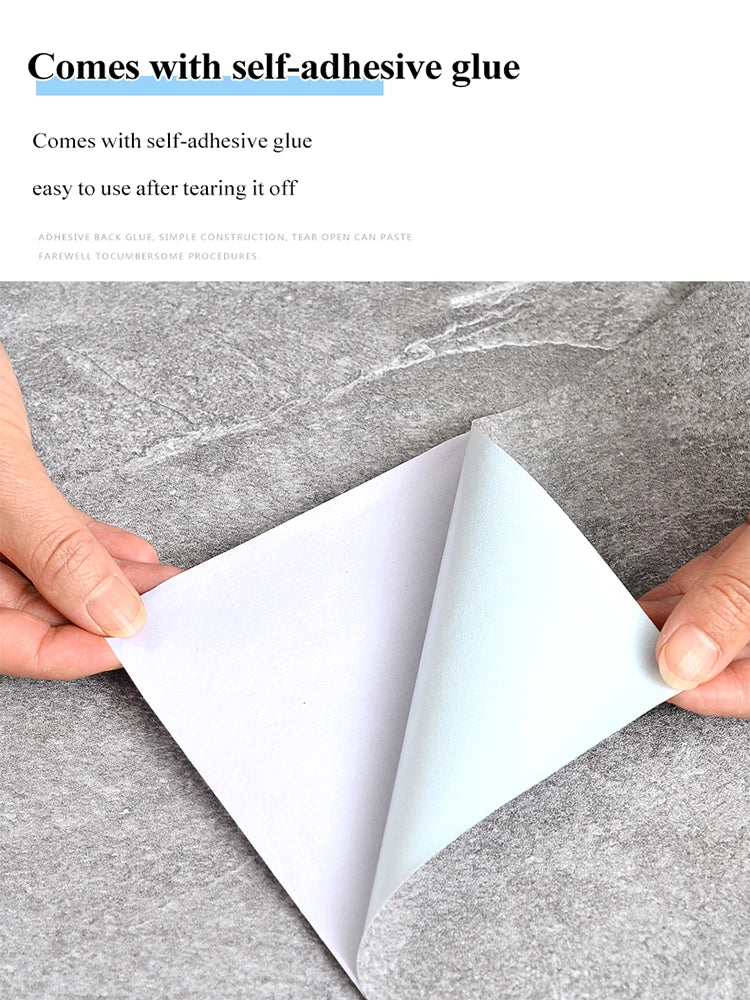 40cm Thicken Floor Sticker PVC Self-adhesive Waterproof Ceramic Tile Wall Sticker Suitable for Bathroon Kitchen Floor Home Decor