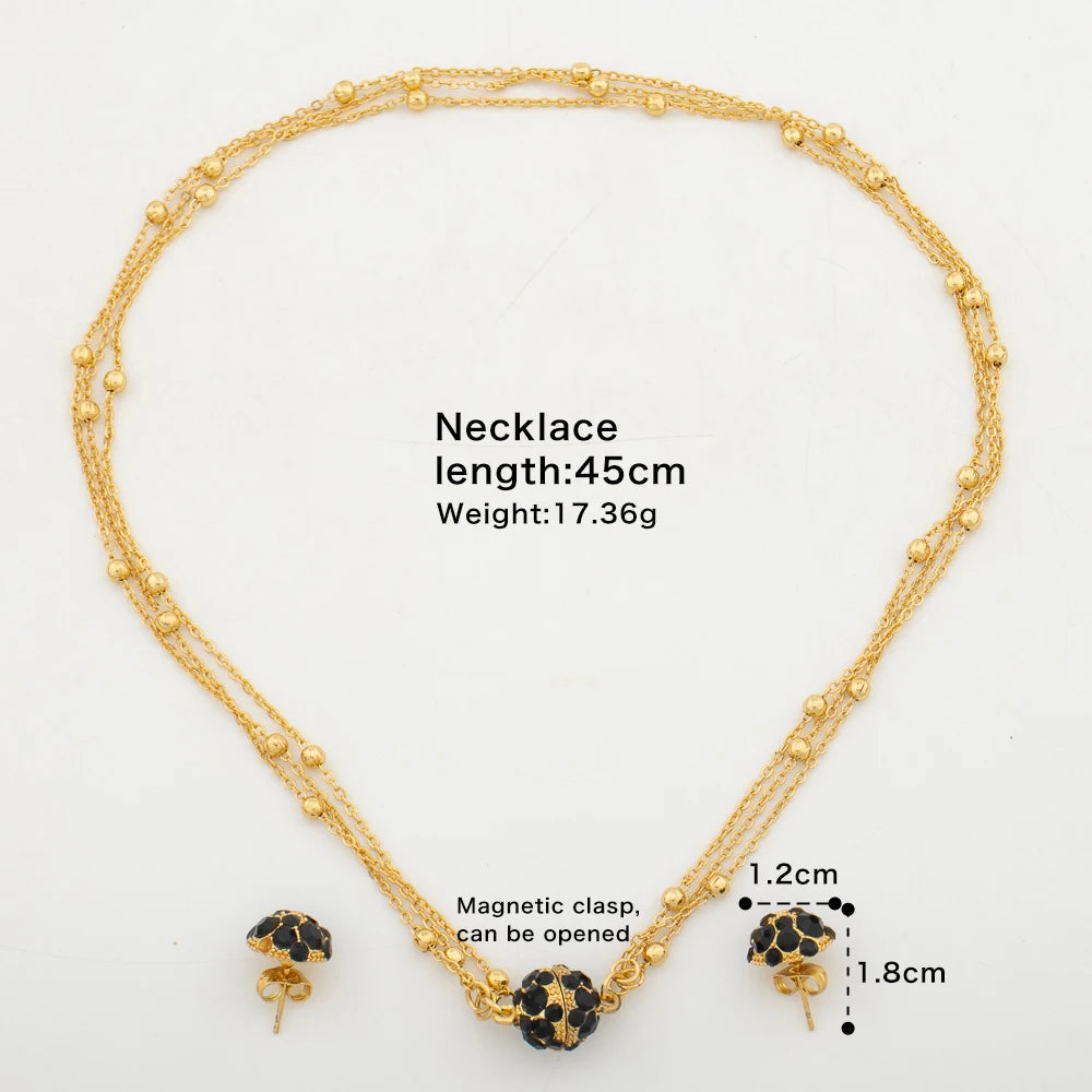 Luxurious Black Gold Magnetic Jewelry Set For Her