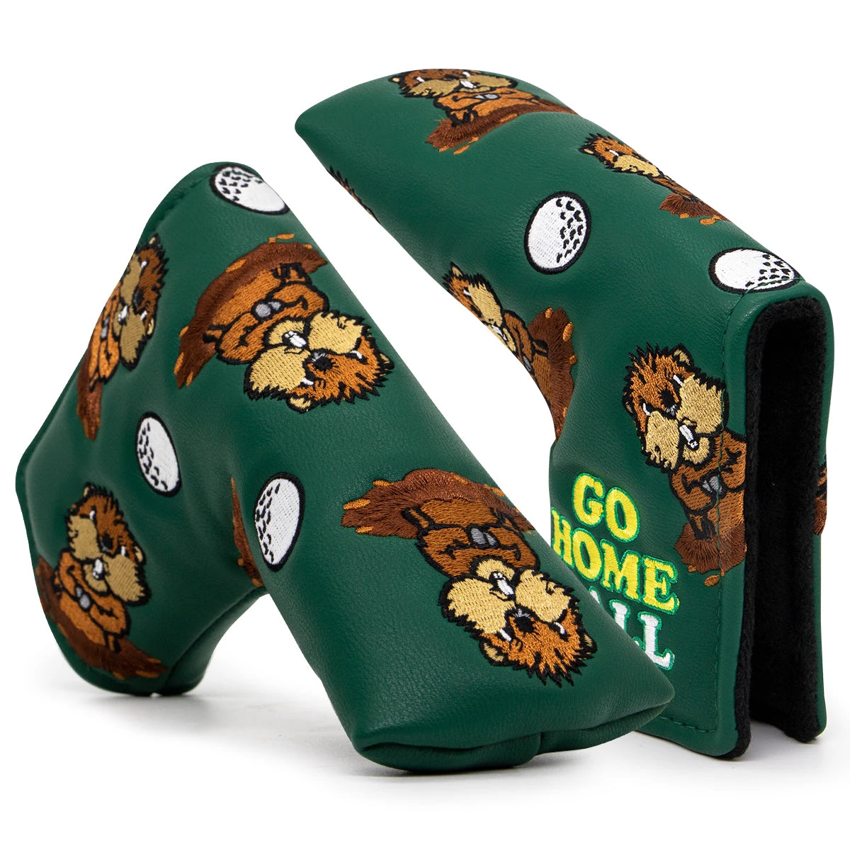 Groundhog Premium Embroidered Green Leather Golf Club Cover