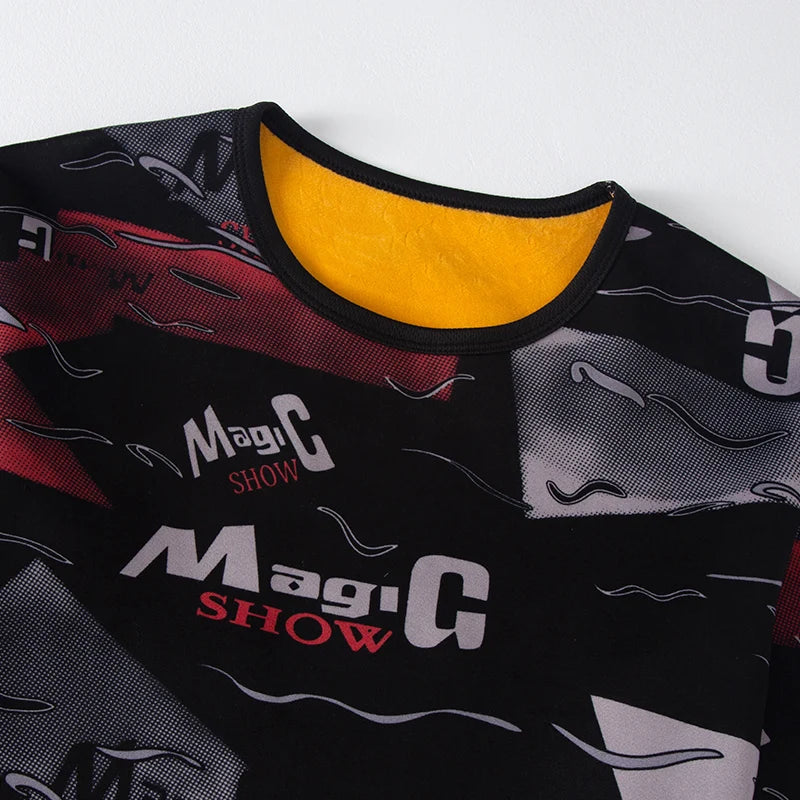 Bộ Đồ Lót Nam Thu Đông Nỉ Nhung In Thời Trang Ấm