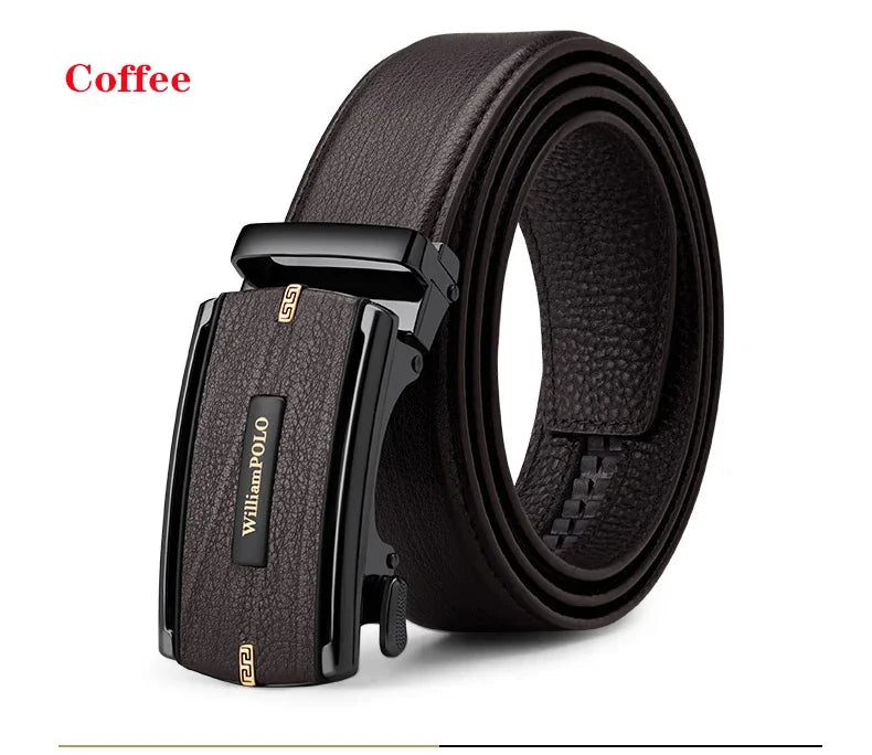 New 2024 high quality men's leather belt with automatic buckle
