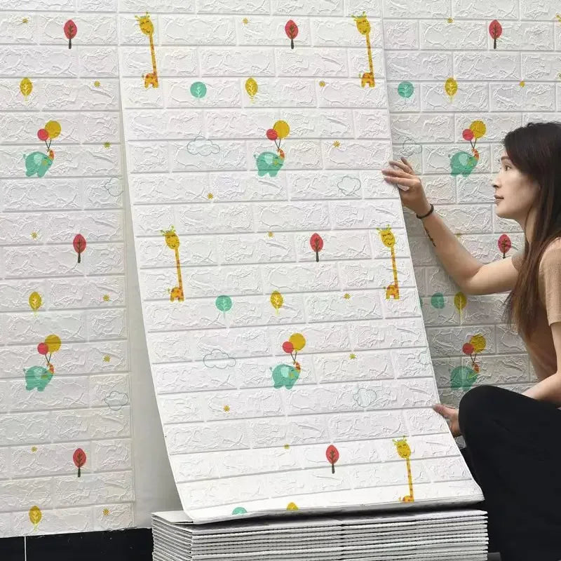 Giấy Dán Tường 3D Chống Thấm Hoa Văn Gạch 70cm*10m