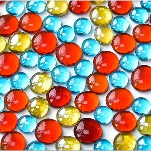 DIY Multicolored Round Glass Mosaic Beads 100g