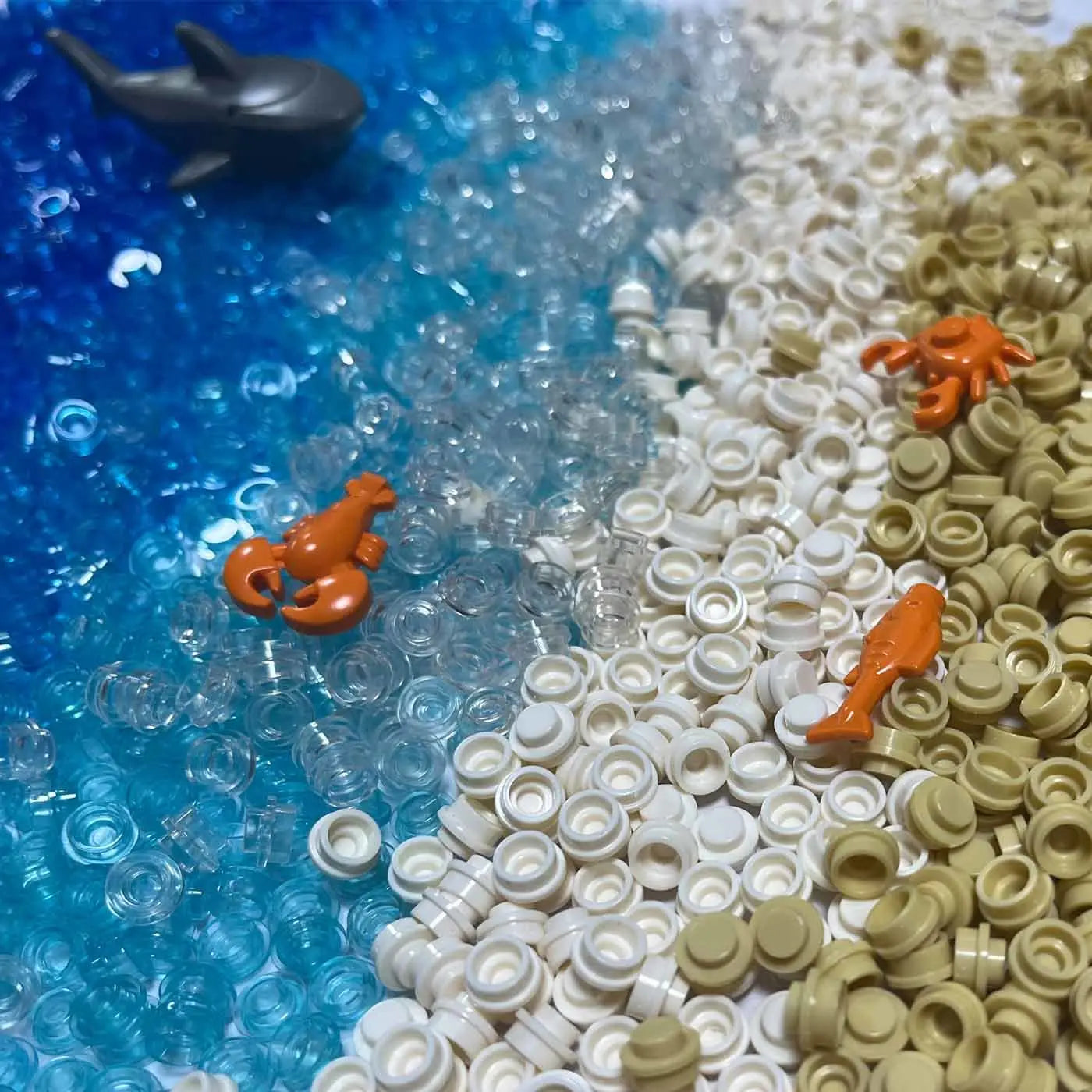 500PCS/LOT MOC Small Bricks 6141 Plate 1x1 Round Transparent Building Blocks Ocean Seascape Seawater Parts DIY Toys