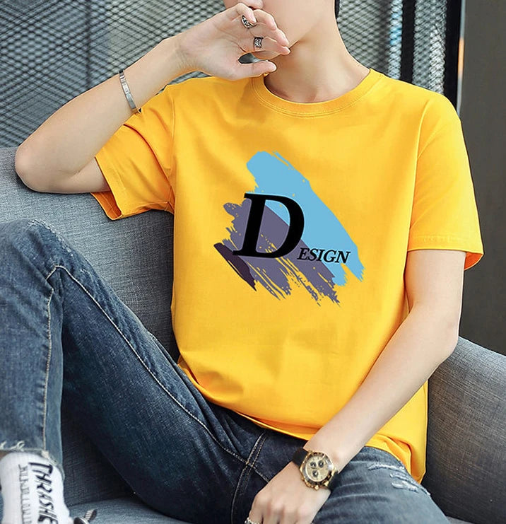 Men's White Cotton Comfortable Y2K Style T-Shirt