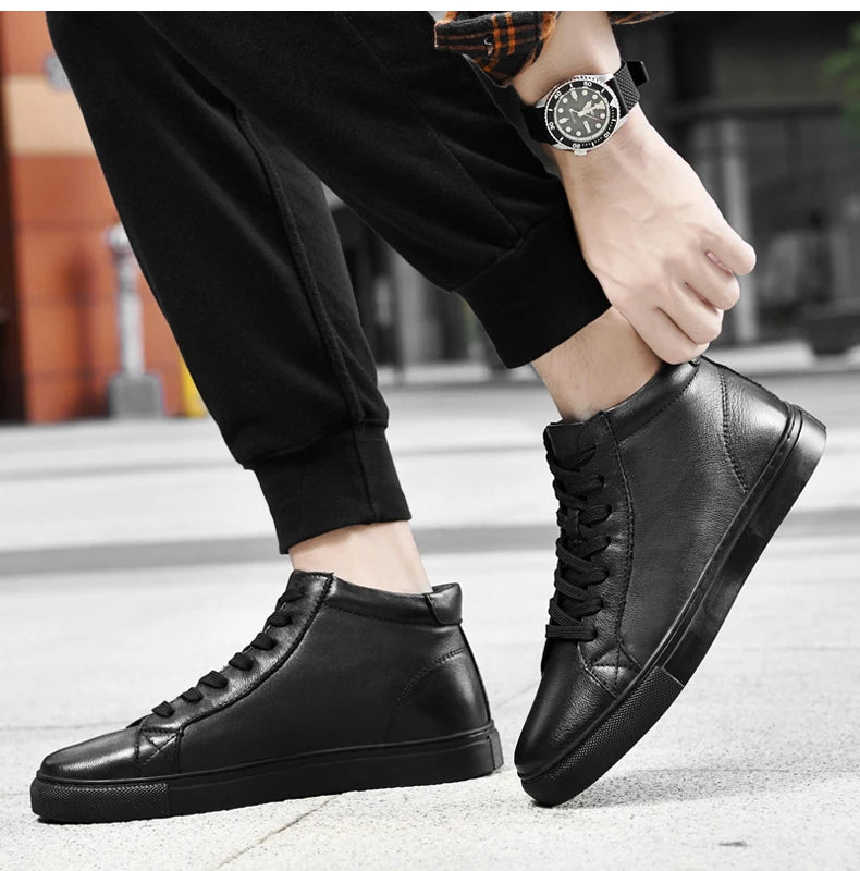 Giày Da Thật Cao Cổ Nam Trượt Ván Size Lớn 48 49