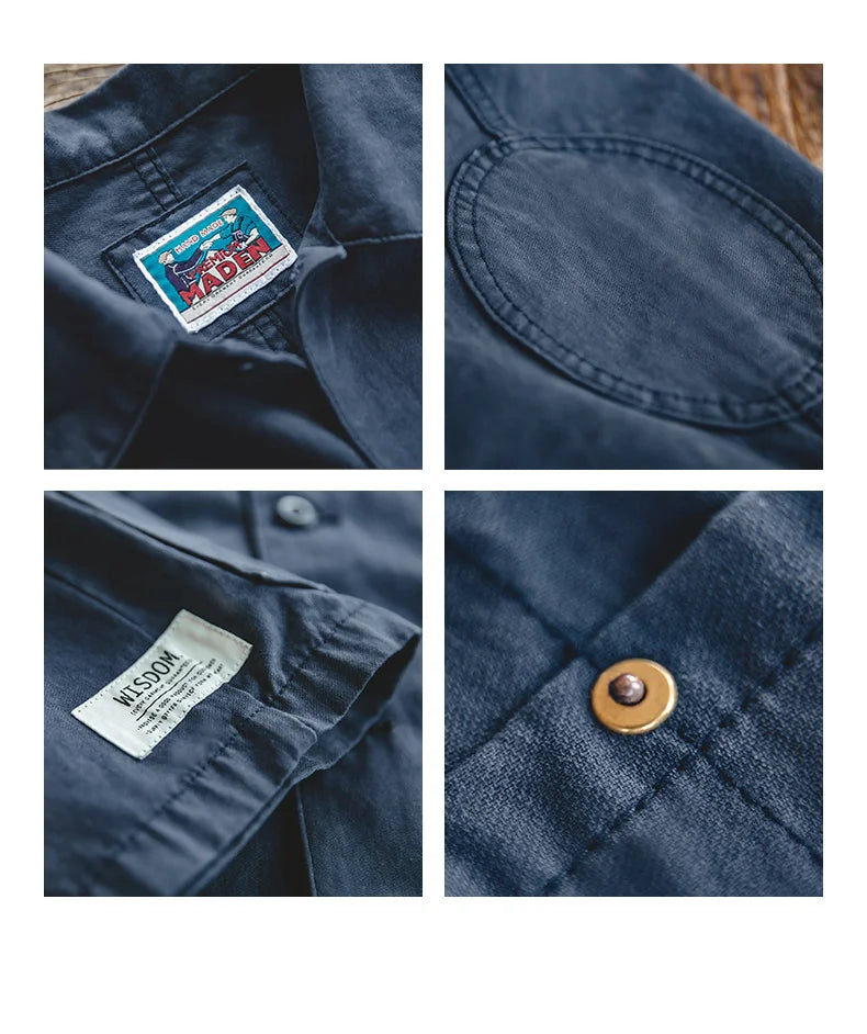 Maden Navy Men's Jacket Multi-Pocket Comfortable Spring Autumn